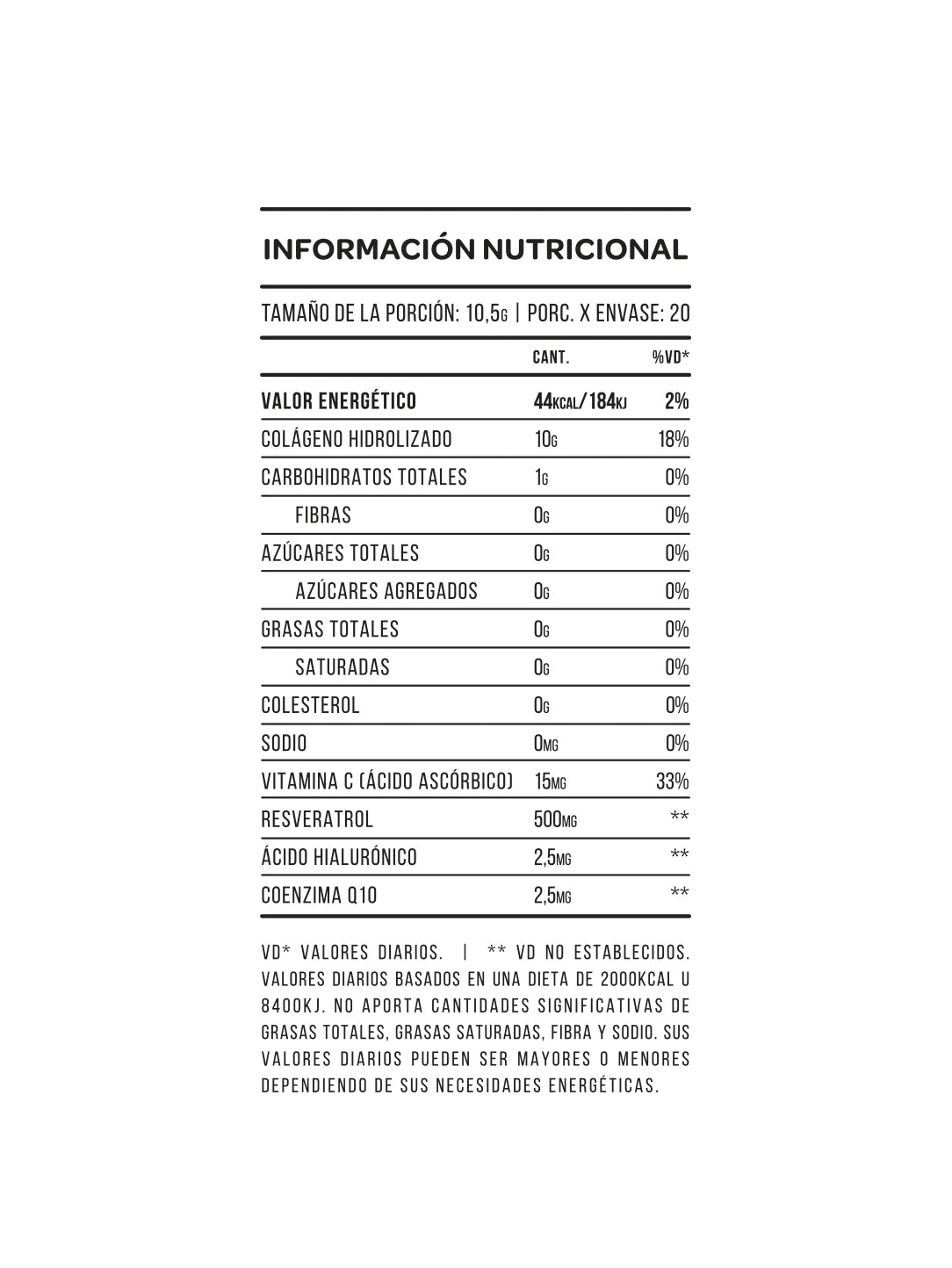 Colágeno hidrolizado con ácido hialurónico, coenzima Q10 y vitamina C