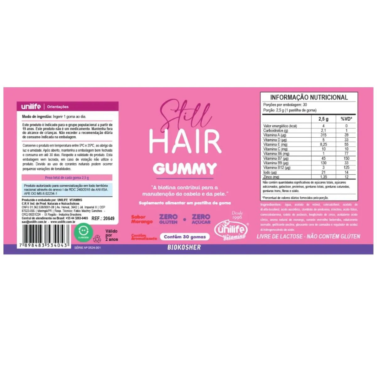 Gomitas con Biotina, Zinc y Vitaminas para Cabello, Piel y Uñas