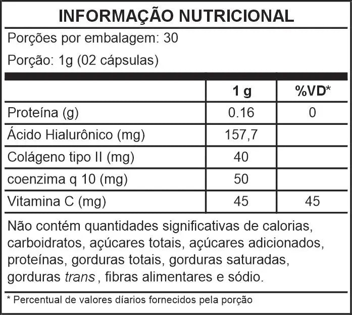 Colágeno + Completo New Four – Colágeno I + II + Ácido Hialurónico + Q10 + Vitamina C (60 cápsulas)