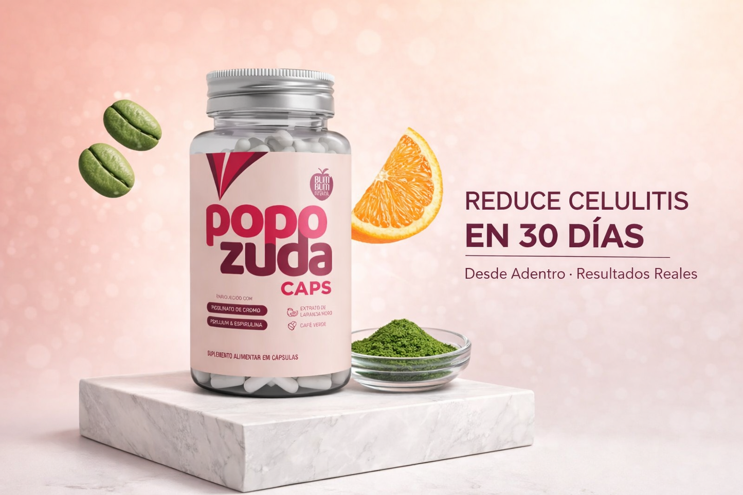 Popozuda Caps - Suplemento Natural para Reducción de Celulitis y Firmeza de la Piel