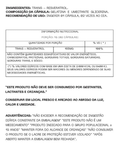 Trans-Resveratrol New Four – Cápsulas antioxidantes para longevidad celular y salud cardiovascular