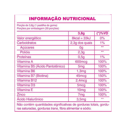 Gomitas con Biotina, zinc y ácido hialurónico