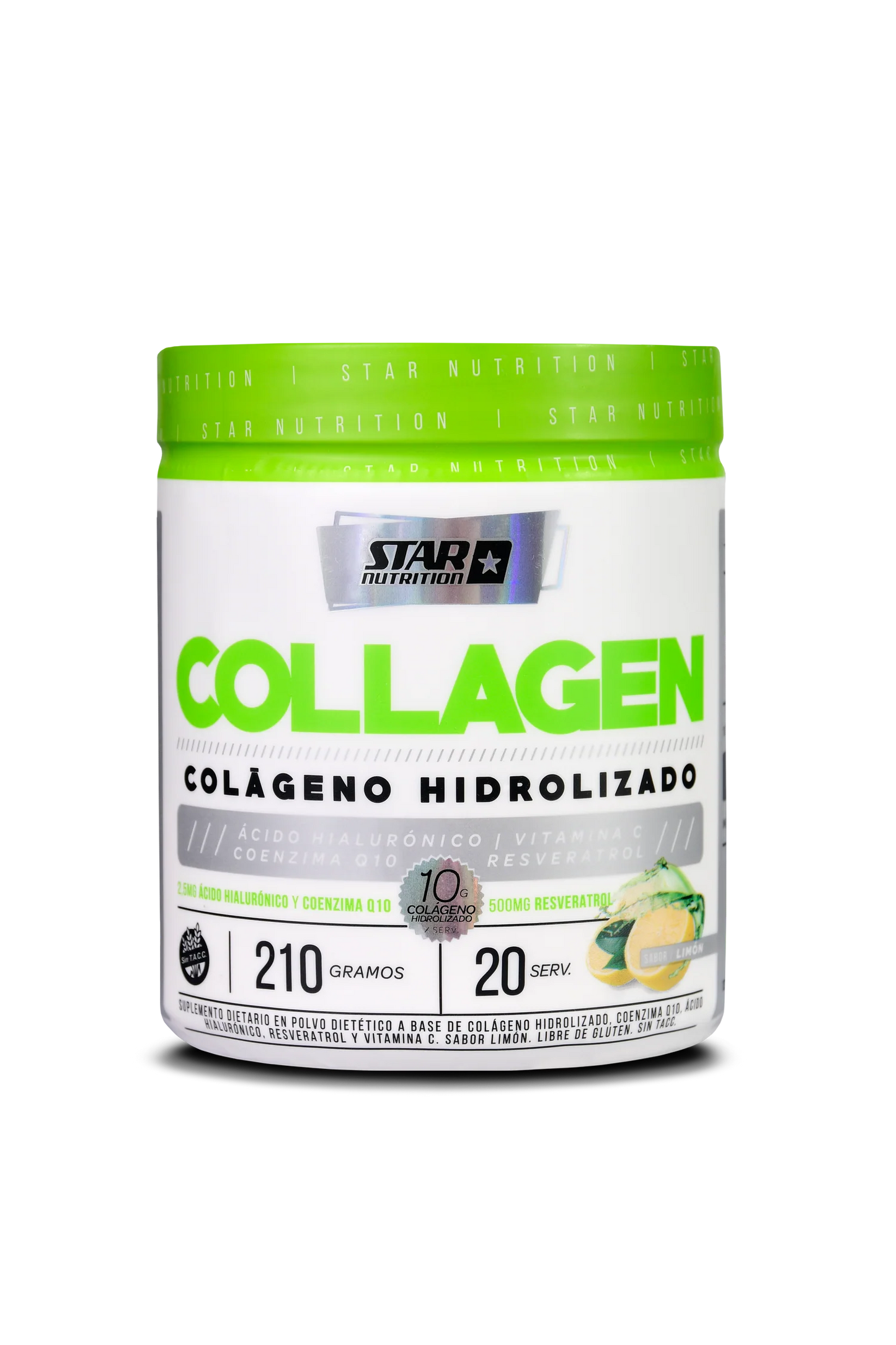 Colágeno hidrolizado con ácido hialurónico, coenzima Q10 y vitamina C