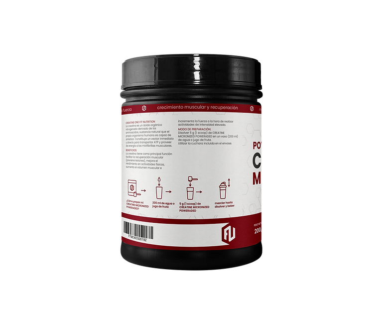Creatina micronizada en polvo